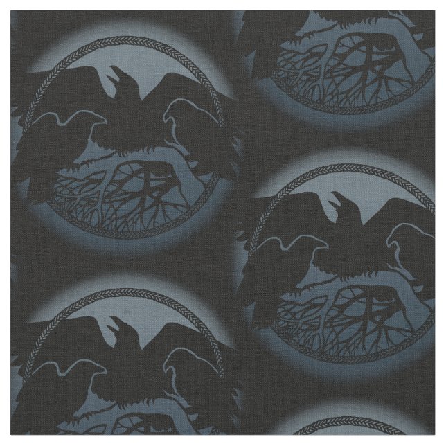 Native Raven Art Fabric Raven Crow Tribal Fabrics (Close Up)