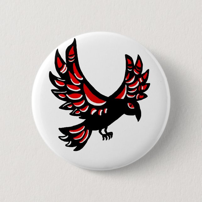 Native Raven Pinback Button (Front)