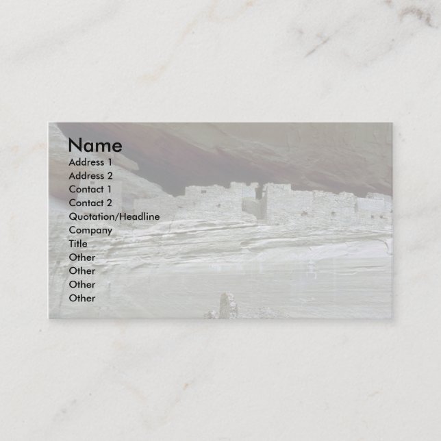 Native ruins, Arizona Business Card (Front)