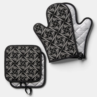 Native Sacred Winds in Charcoal Oven Mitt & Pot Holder Set