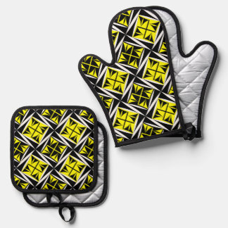 Native Sacred Winds in Yellow Oven Mitt & Pot Holder Set