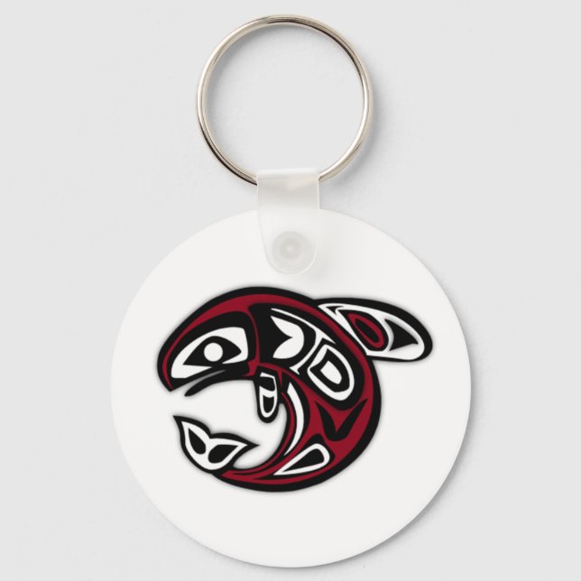 Native Salmon Art Keychain (Front)