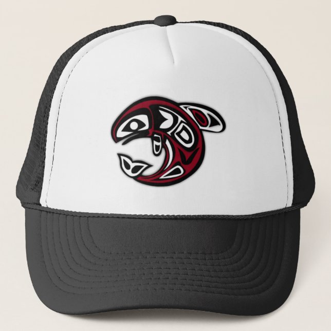 Native Salmon Fish Trucker Hat (Front)