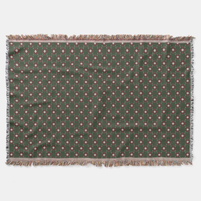 Native Santa Pattern  Throw Blanket (Front)