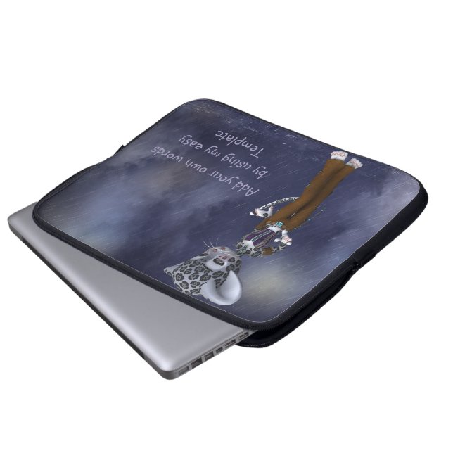 Native Snow Leopard Neoprene Laptop Sleeve (Front Bottom)