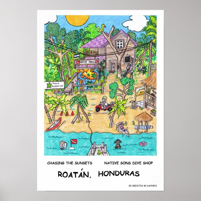 Native Son's Dive Shop Poster (Front)