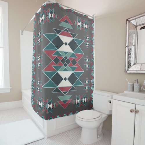 Native Southwestern Indian Art Blanket Design Shower Curtain