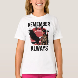 Native Spirit Woman and Raven Silhouette T-Shirt