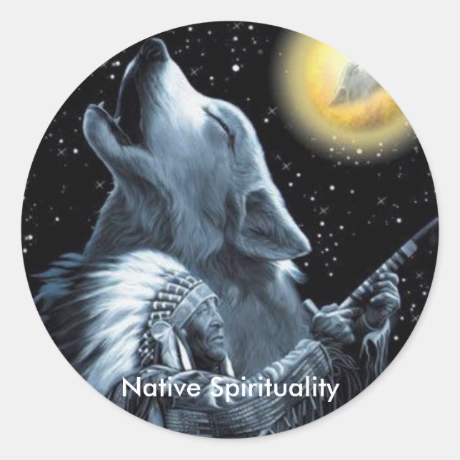 Native Spirituality Classic Round Sticker (Front)