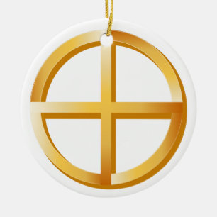 Native Spirituality, Gold Symbol Ceramic Ornament