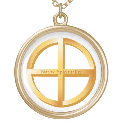 Native Spirituality Symbol Gold Plated Necklace