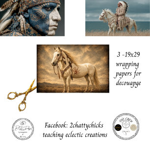 Native Spirt 3 Tribal Western Designs Wrapping Pa Paper Sheets