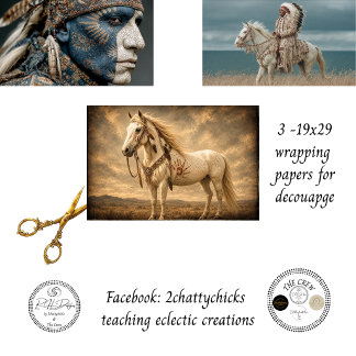 Native Spirt 3 Tribal Western Designs Wrapping Pa Paper Sheets