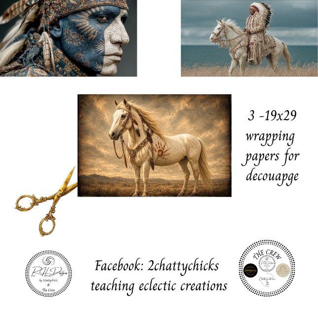 Native Spirt 3 Tribal Western Designs  Wrapping Pa Paper Sheets (Creator Uploaded)
