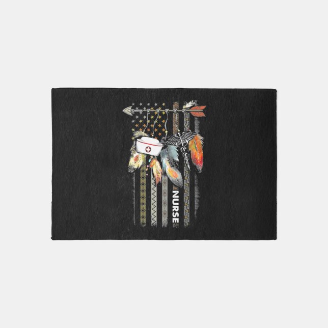 Native Style Nurse American Flag   Rug (Front)