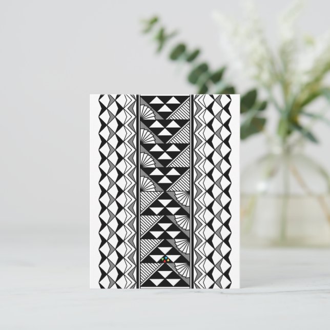 Native Sun and Rain in Gray Note Card (Standing Front)