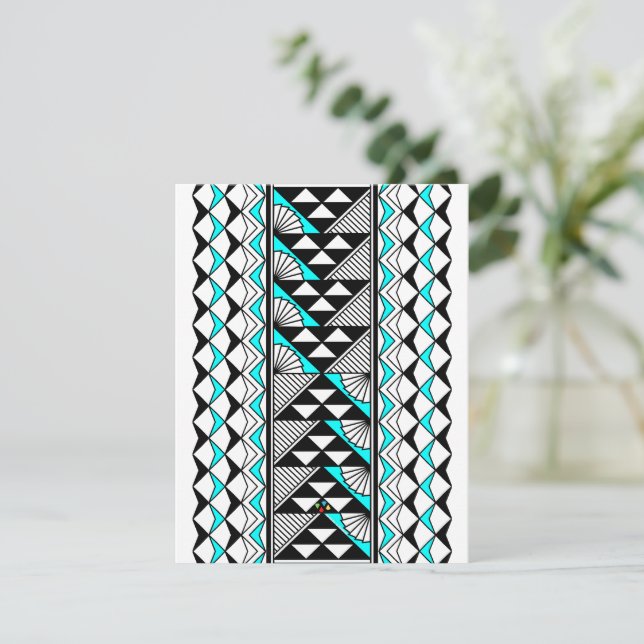 Native Sun and Rain in Turquoise Note Card (Standing Front)