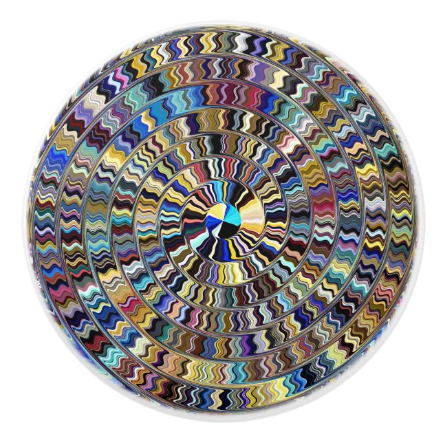 Native Sun Swirl Ceramic Knob (Front)