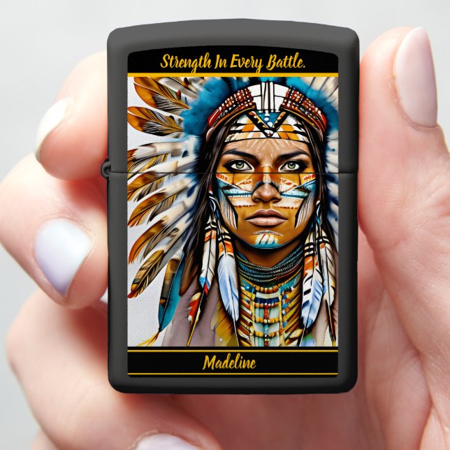 Native Symbols Captivating: Cultural Art Zippo Lighter (In Hand)
