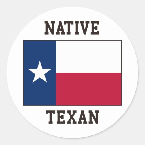 Native Texan Classic Round Sticker
