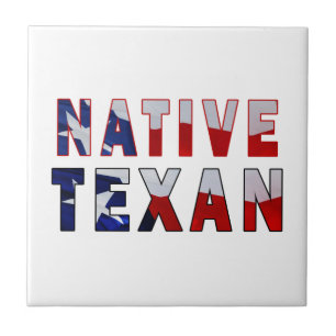 Native Texan Flag Ceramic Tile