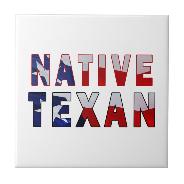 Native Texan Flag Ceramic Tile (Front)
