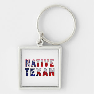 Native Texan Flag Keychain