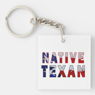 Native Texan Flag Keychain