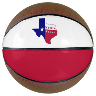 Native Texan Flag Map Basketball