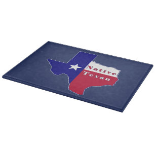 Native Texan Flag Map Cutting Board