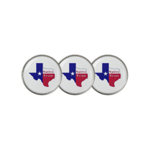Native Texan Flag Map Golf Ball Marker