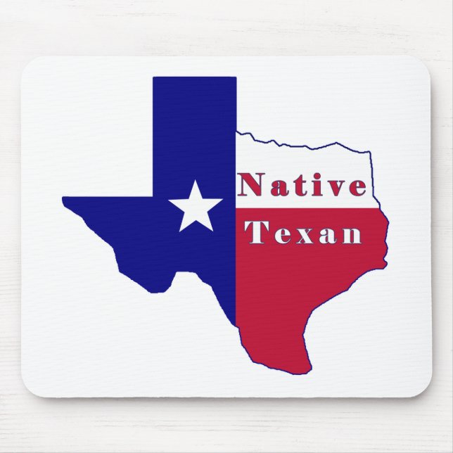Native Texan Flag Map Mouse Pad (Front)