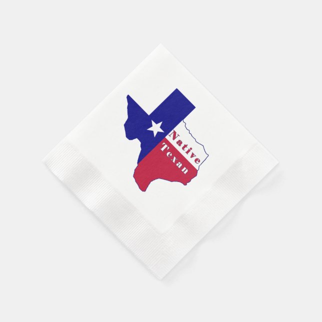 Native Texan Flag Map Napkins (Corner)