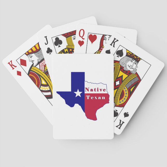 Native Texan Flag Map Poker Cards (Back)