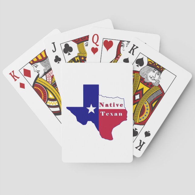 Native Texan Flag Map Poker Cards (Back)