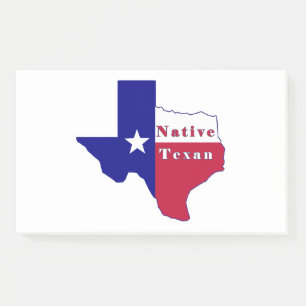 Native Texan Flag Map Post-it Notes