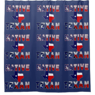 Native Texan Flag Map Shower Curtain