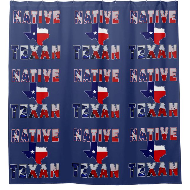 Native Texan Flag Map Shower Curtain (Front)