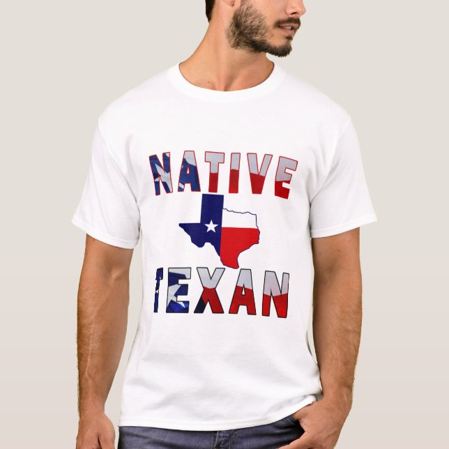 Native Texan Flag Map T-Shirt (Front)