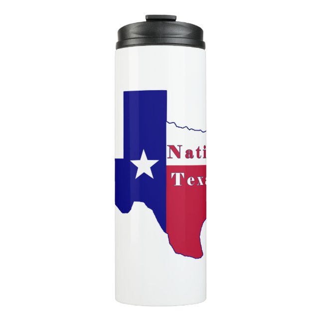 Native Texan Flag Map Thermal Tumbler (Front)