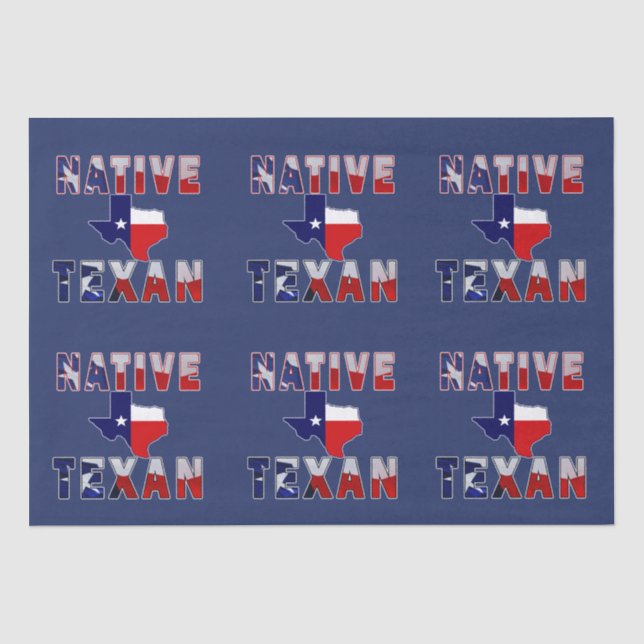 Native Texan Flag Map Tissue Paper (Front)