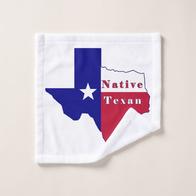 Native Texan Flag Map Wash Cloth (Wash Cloth)