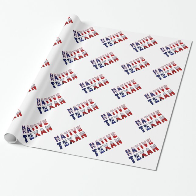 Native Texan Flag Wrapping Paper (Unrolled)