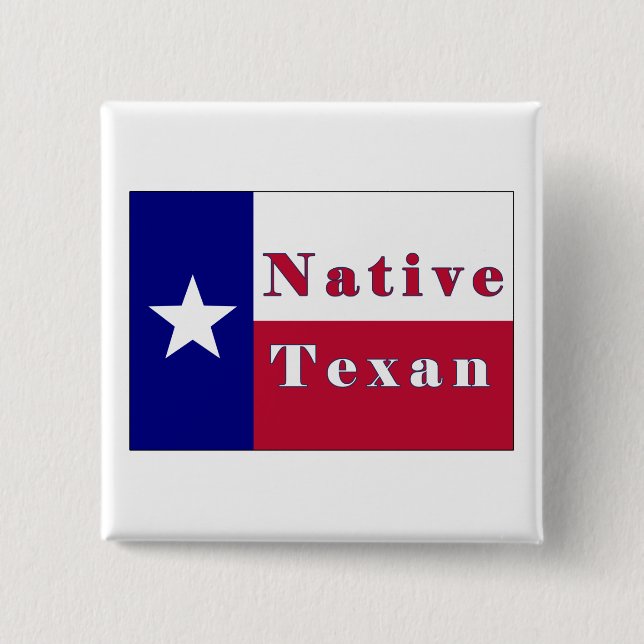 Native Texan Lone Star Flag Button (Front)