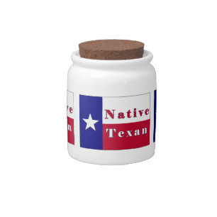 Native Texan Lone Star Flag Candy Jar