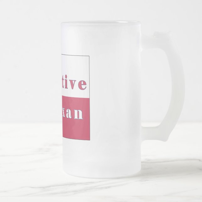 Native Texan Lone Star Flag Frosted Glass Beer Mug (Right)
