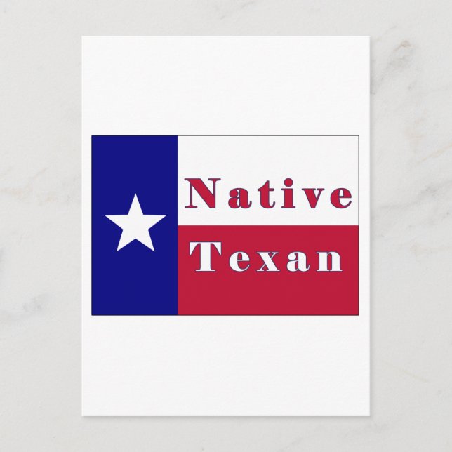 Native Texan Lone Star Flag Postcard (Front)