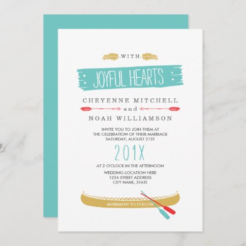 Native Themed  Modern Wedding Invitation