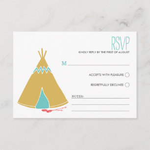 Native Themed Wedding RSVP Card