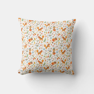 Native Tribal Foxes Feathers Arrow Art Throw Pillow